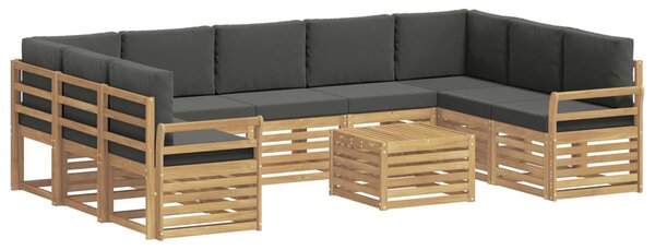 VidaXL Kültéri kanapé szett 10 pcs Fehér és Antracitszürke