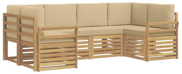 VidaXL Kültéri kanapé szett 6 pcs Fehér és Bézs 245 x 130,5 x 73 cm