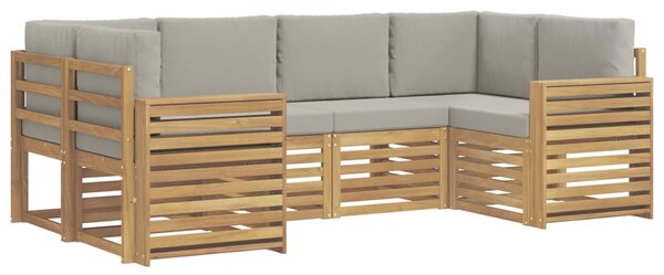 VidaXL Kültéri kanapé szett 6 pcs Fehér és Világosszürke