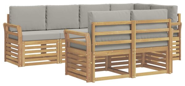 VidaXL Kültéri kanapé szett 7 pcs Fehér és Világosszürke