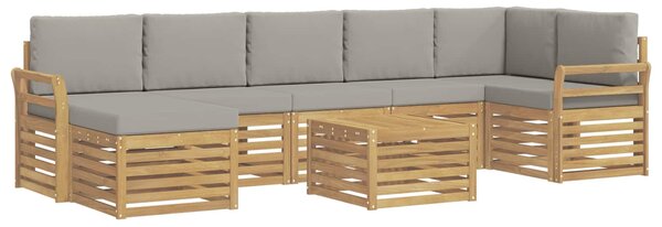 VidaXL Kültéri kanapé szett 8 pcs Fehér és Világosszürke