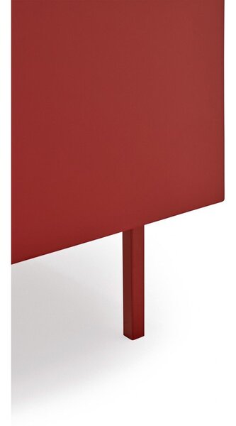 Piros alacsony komód tölgyfa dekorral 165x78 cm Arista – Teulat