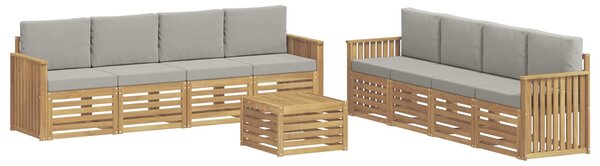 VidaXL Ülőgarnitúrák 9 pcs Fehér és Világosszürke 59 x 59 x 37 cm
