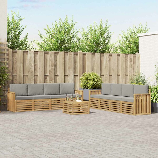VidaXL Ülőgarnitúrák 9 pcs Fehér és Világosszürke 59 x 59 x 37 cm