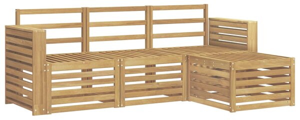 VidaXL Kültéri kanapé szett 4 pcs Fehér 197,5 x 122,5 x 73 cm