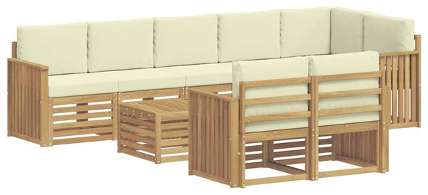VidaXL Kültéri kanapé szett 9 pcs Fehér és Krém színű 59 x 59 x 37 cm