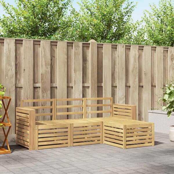 VidaXL Kültéri kanapé szett 4 pcs Fehér 197,5 x 122,5 x 73 cm