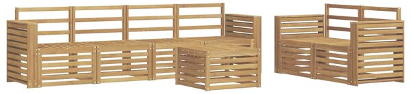 VidaXL Kültéri kanapé szett 7 pcs Fehér Tömör Akácfa