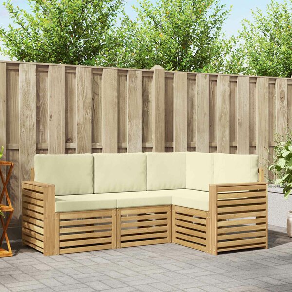 VidaXL Ülőgarnitúrák 4 pcs Fehér és Krém színű 191 x 132,5 x 73 cm
