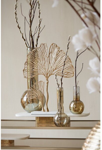 Fém szobor (magasság 48 cm) Leaf – Light & Living