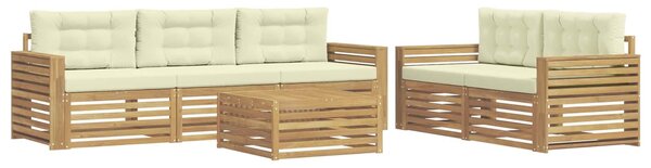 VidaXL Kültéri kanapé szett 6 db Fehér és Krém színű