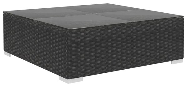 VidaXL 10 részes fekete polyrattan kerti ülőgarnitúra párnákkal