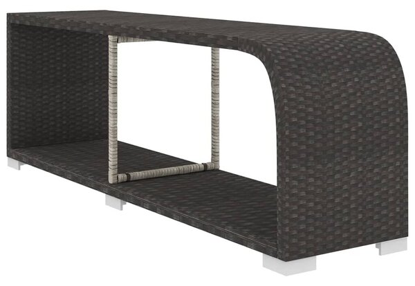 VidaXL 10 részes fekete polyrattan kerti ülőgarnitúra párnákkal