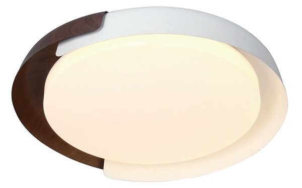 V-TAC okos dekoratív mennyezeti CCT LED lámpa, 48W, fehér és fa hatású, 500x80mm - SKU 24187