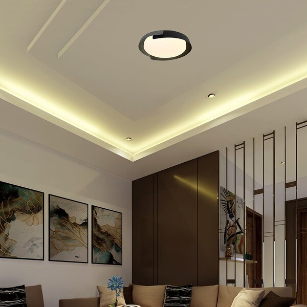 V-TAC okos dekoratív mennyezeti CCT LED lámpa, 48W, fekete és szürke szín, 500x80mm - SKU 24185