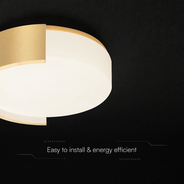 V-TAC okos dekoratív mennyezeti CCT LED lámpa, 48W, arany színű, 450x120mm - SKU 24190