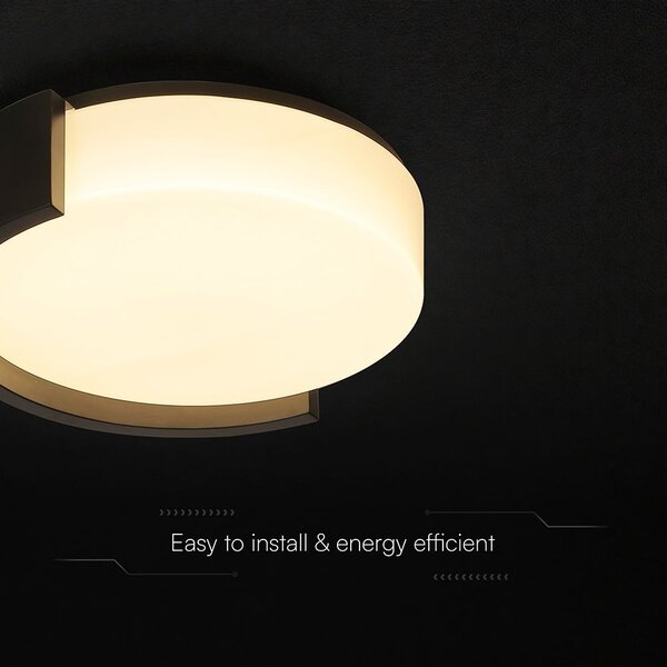 V-TAC okos dekoratív mennyezeti CCT LED lámpa, 48W, fekete színű, 450x120mm - SKU 24188