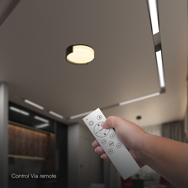 V-TAC okos dekoratív mennyezeti CCT LED lámpa, 48W, fekete színű, 450x120mm - SKU 24188