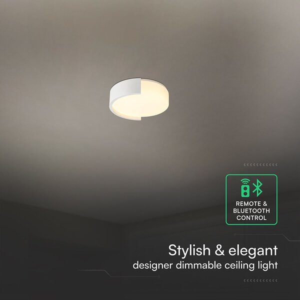 V-TAC okos dekoratív mennyezeti CCT LED lámpa, 48W, fehér színű, 450x120mm - SKU 24189