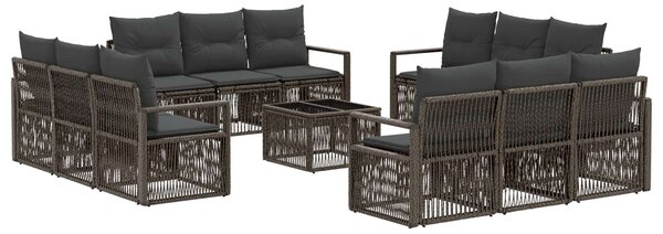 VidaXL Kerti Kanapé Szett 13 pcs Szürke polirattan