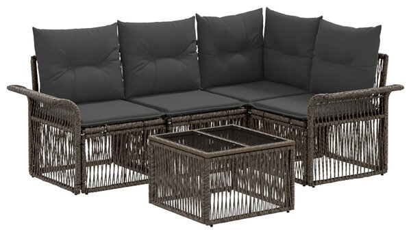 VidaXL Kerti Kanapé Szett 5 pcs Szürke polirattan