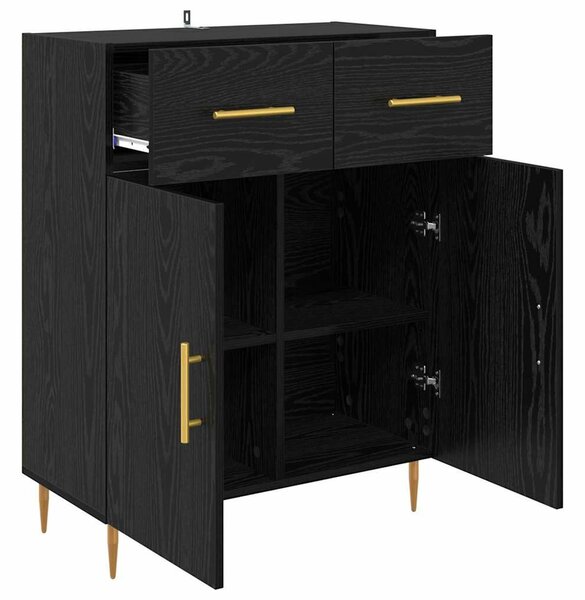 VidaXL Széf Fekete tölgy 69,5 x 34 x 90 cm Szerelt Fa