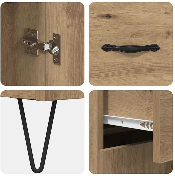 VidaXL Széf Artisan tölgy 69,5 x 34 x 90 cm Szerelt Fa
