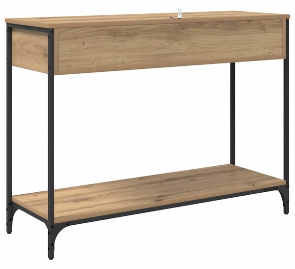 VidaXL Konzolasztal fiókkal Artisan tölgy 100 x 34,5 x 75 cm Faanyag