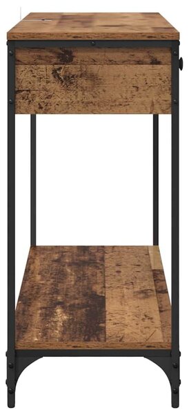 VidaXL Konzolasztal fiókkal Öreg fa 100 x 34,5 x 75 cm Faanyag