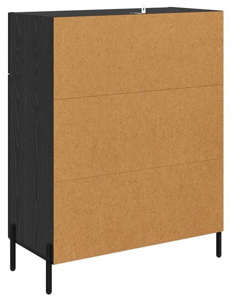 VidaXL Széf Fekete tölgy 69,5 x 34 x 90 cm Szerelt Fa