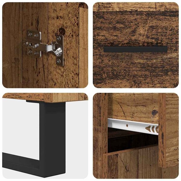 VidaXL Széf Öreg fa 69,5 x 34 x 90 cm Szerelt Fa