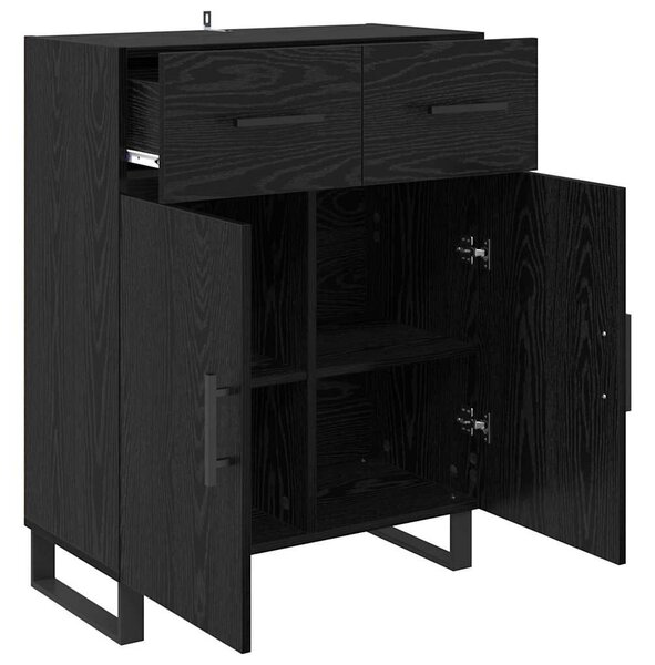 VidaXL Széf Fekete tölgy 69,5 x 34 x 90 cm Szerelt Fa