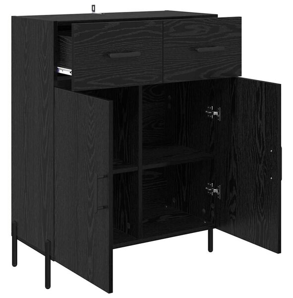 VidaXL Széf Fekete tölgy 69,5 x 34 x 90 cm Szerelt Fa