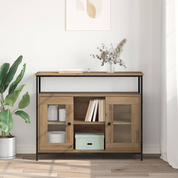 VidaXL Széf Artisan tölgy 100 x 35 x 80 cm Szerelt Fa