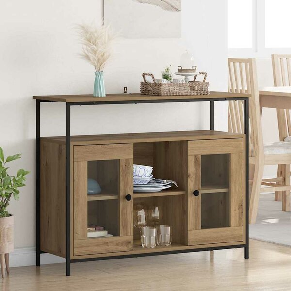 VidaXL Széf Artisan tölgy 100 x 35 x 80 cm Szerelt Fa