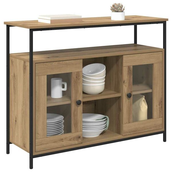 VidaXL Széf Artisan tölgy 100 x 35 x 80 cm Szerelt Fa