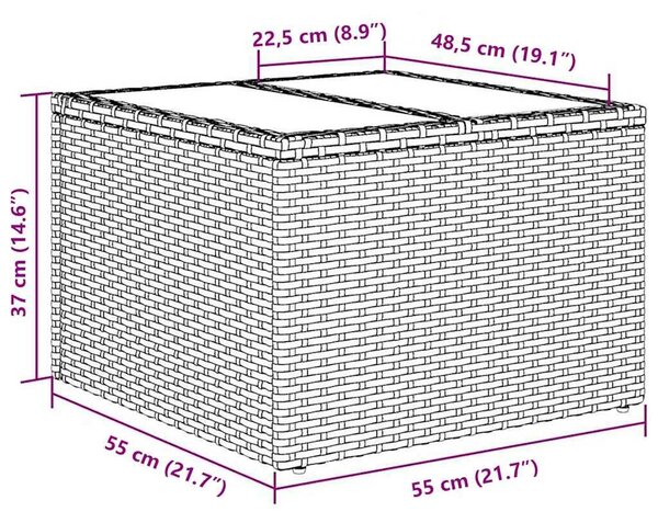 VidaXL 9 részes fekete polyrattan kerti ülőgarnitúra párnákkal