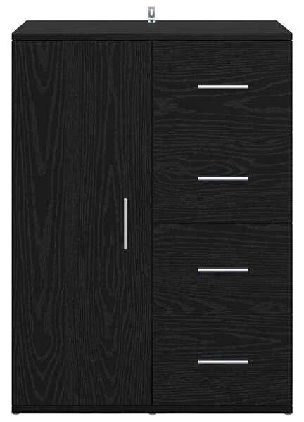 VidaXL Széf fiókkal Fekete tölgy 59 x 39 x 80 cm Faanyag