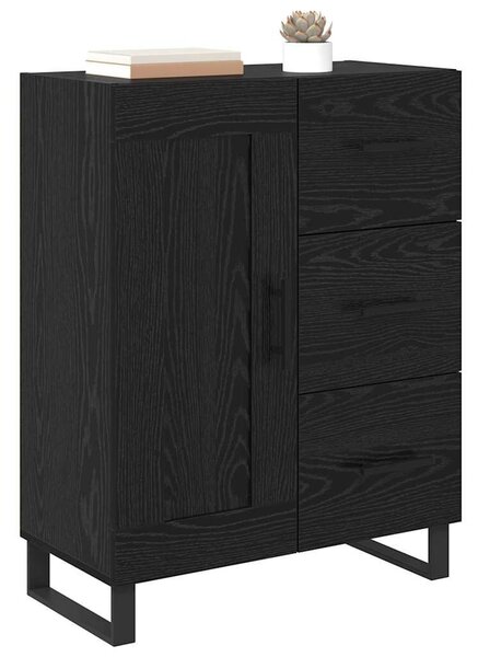VidaXL Széf fiókkal Fekete tölgy 69,5 x 34 x 90 cm Műszaki fa és vas
