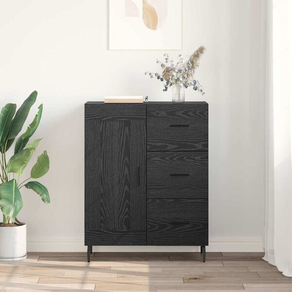 VidaXL Széf fiókkal Fekete tölgy 69,5 x 34 x 90 cm Műszaki fa és vas
