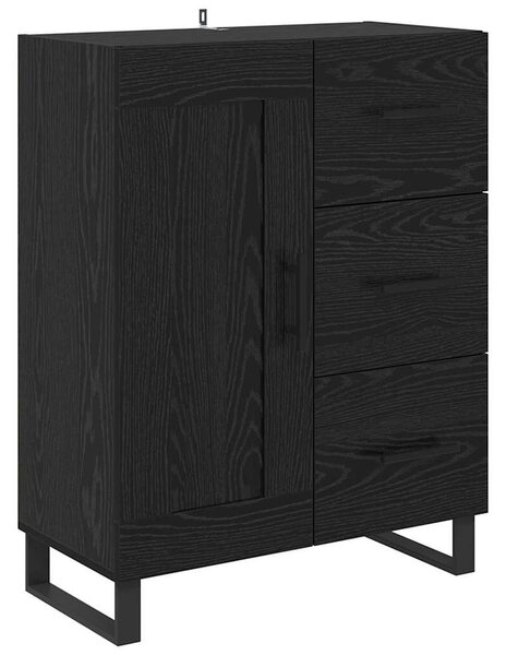 VidaXL Széf fiókkal Fekete tölgy 69,5 x 34 x 90 cm Műszaki fa és vas
