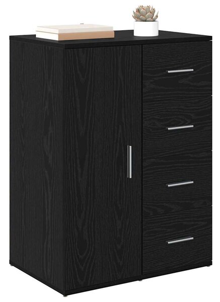 VidaXL Széf fiókkal Fekete tölgy 59 x 39 x 80 cm Faanyag