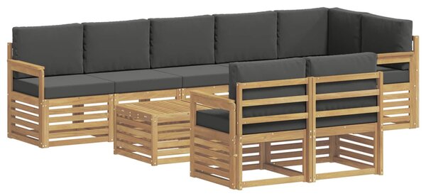 VidaXL Kültéri kanapé szett 8 pcs Fehér és Antracitszürke