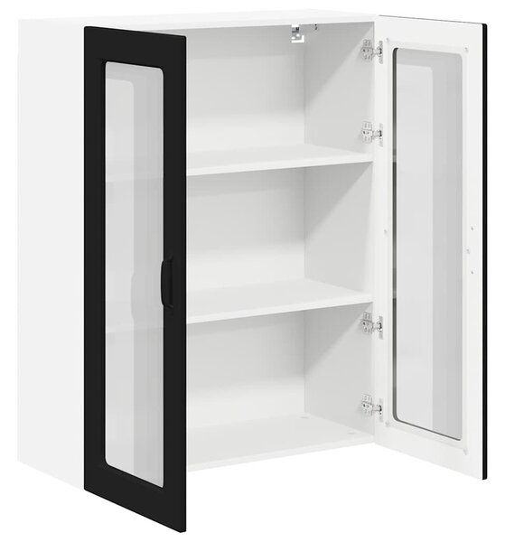 VidaXL Fali konyhaszekrény ajtóval Fekete 80 x 31 x 100 cm Faanyag