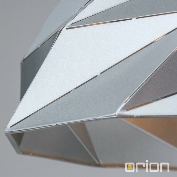 ORIGAMI függőlámpa, ezüst, kerek