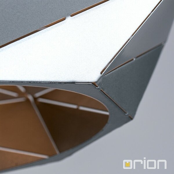 ORIGAMI modern függőlámpa, ezüst, gömb