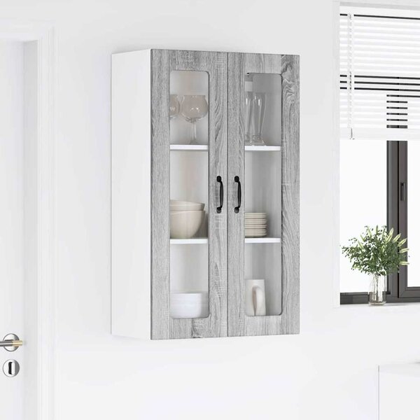 VidaXL Fali konyhaszekrény Szürke Sonoma 60 x 31 x 100 cm Faanyag