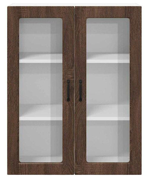 VidaXL Fali üveges szekrény LUCCA Barna Tölgy 80 x 31 x 100 cm