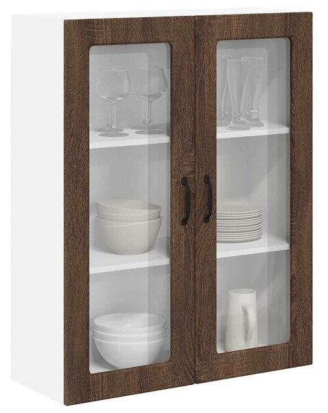 VidaXL Fali üveges szekrény LUCCA Barna Tölgy 80 x 31 x 100 cm
