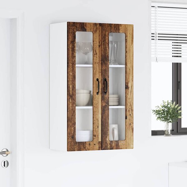 VidaXL Fali konyhaszekrény ajtóval Öreg fa 60 x 31 x 100 cm Faanyag
